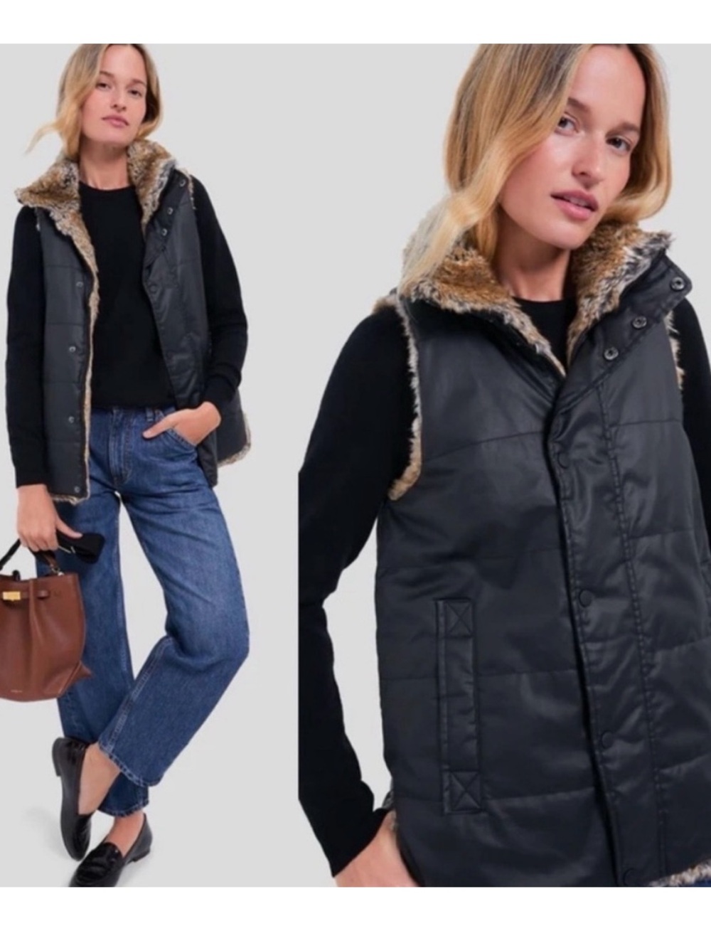 Tuckernuck Emilia Faux Fur Vest Reversible